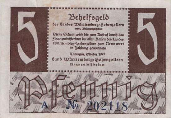 r.214a A 5 Pfennig 1947